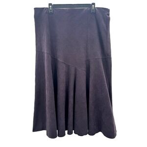 Retro Women 18 Midi Skirt Faux Suede Asymmetrical Bias Cut Whimsigoth Dark Fairy